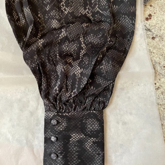 Renee Snake-print Silk Satin Blouse from ANINE BING - Picture 8 of 10